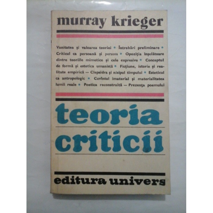 TEORIA CRITICII  -  MURRAY KRIEGER